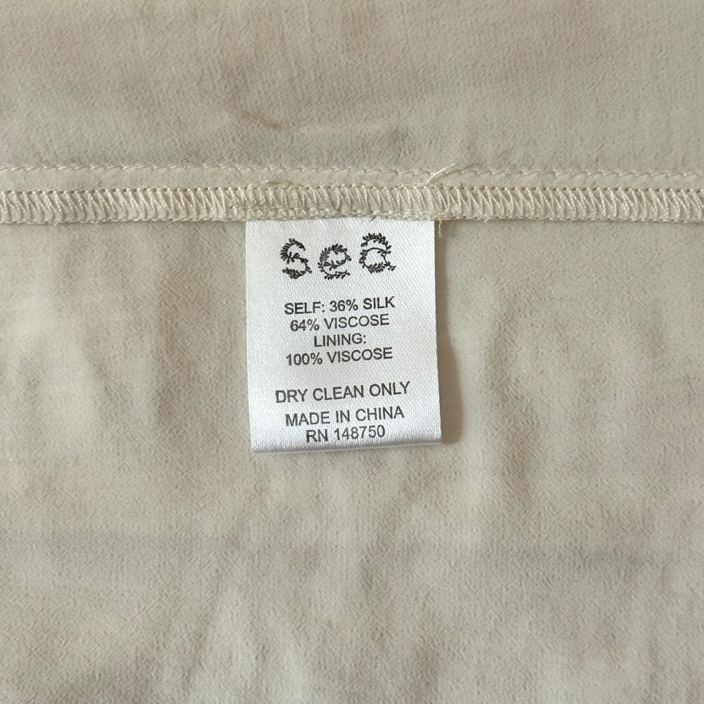 NWOT SEA New York Off-White Midi Silk-Blend Ruched Tatum Dress - Picture 8 of 8